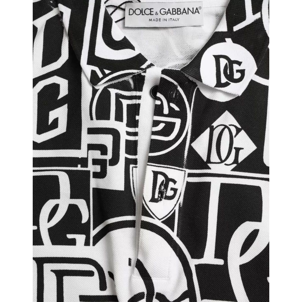 Dolce & Gabbana Black White Logo Short Sleeves Polo T-shirt Dolce & Gabbana