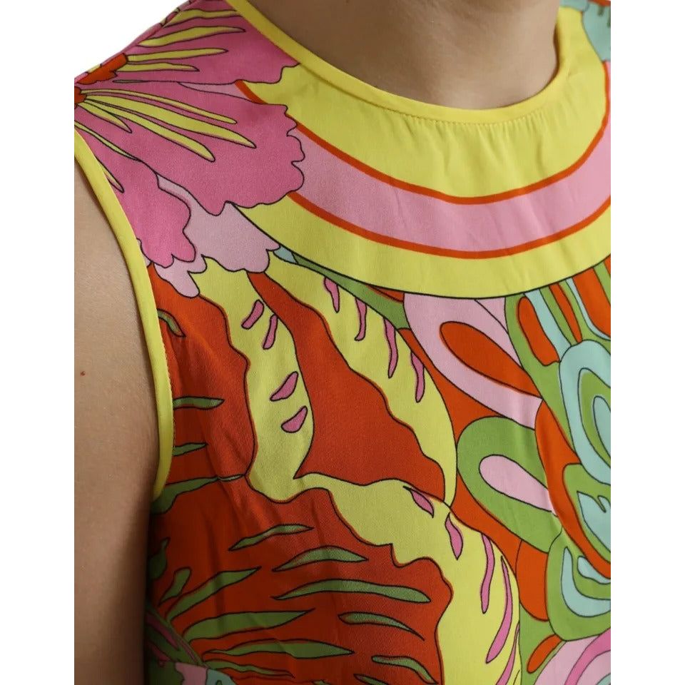 Dolce & Gabbana Multicolor Floral Silk Sleeveless Tank Top Dolce & Gabbana