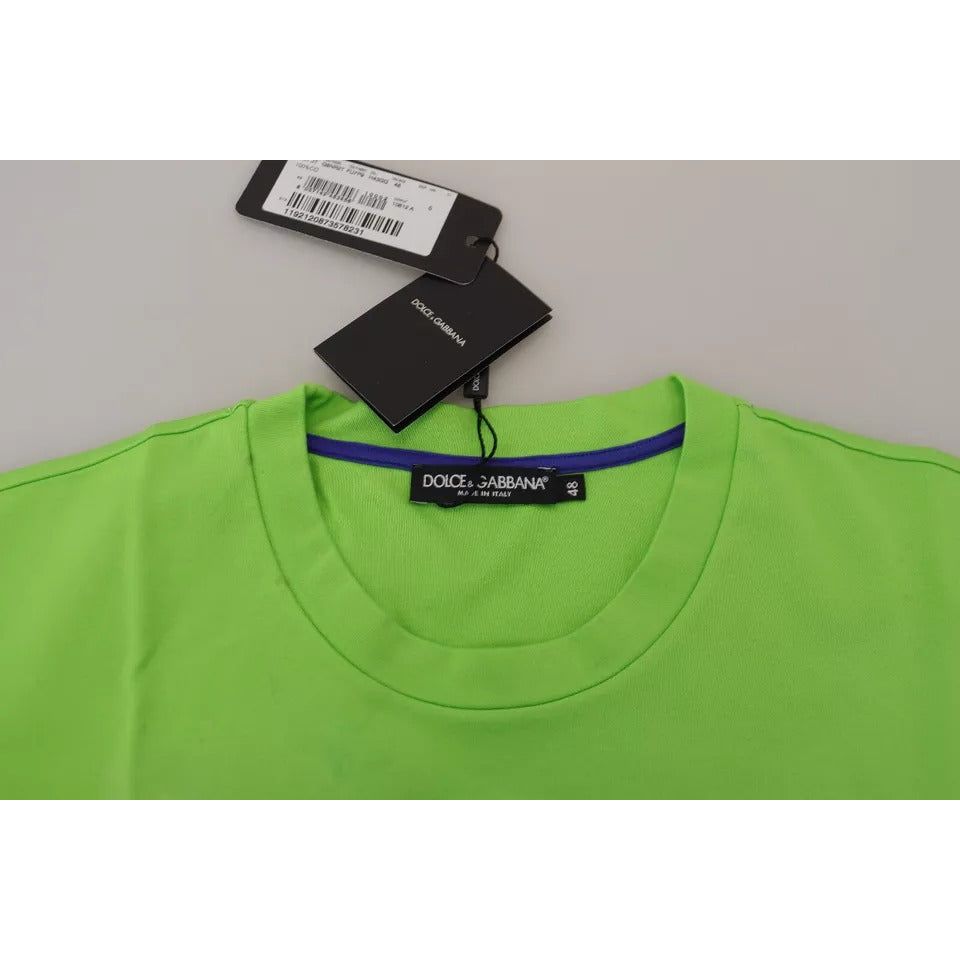 Dolce & Gabbana Green Cotton DG CHANNEL Top T-shirt Dolce & Gabbana