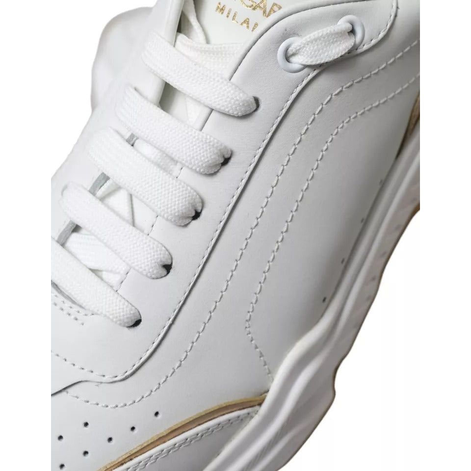 White Gold Leather Men Sneakers DAYMASTER Shoes