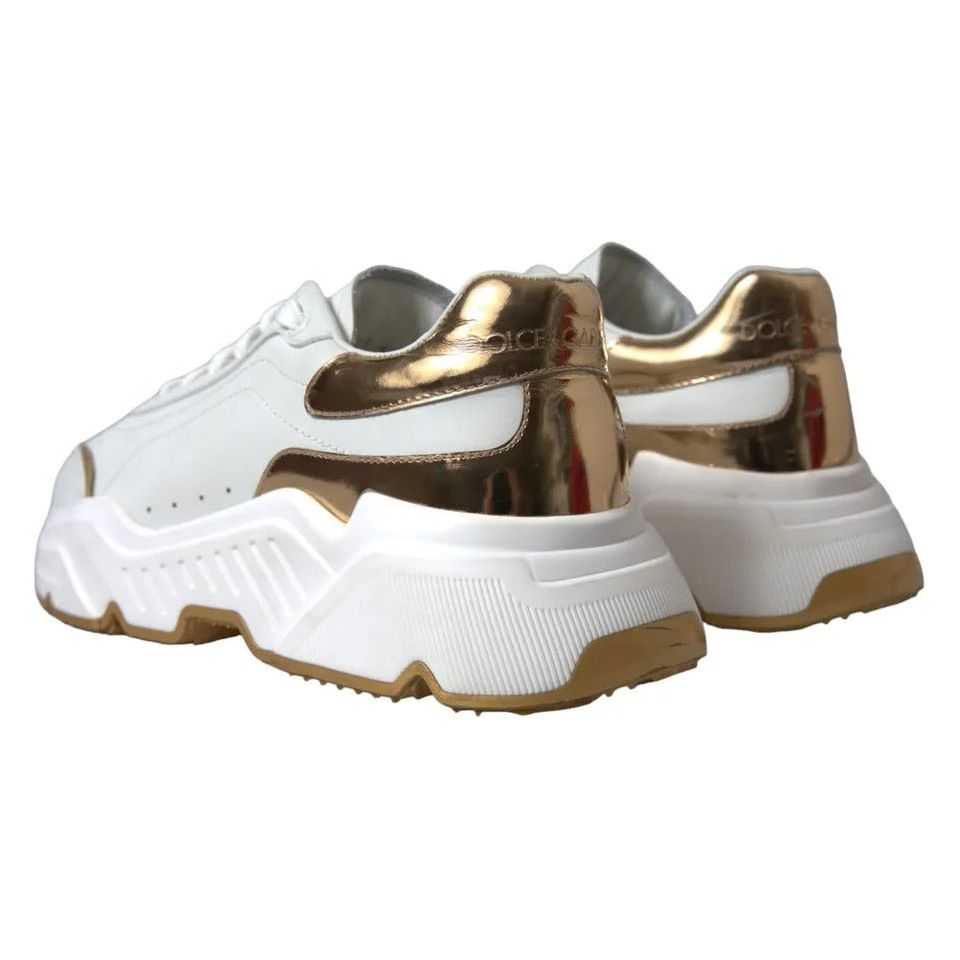 White Gold Leather Men Sneakers DAYMASTER Shoes