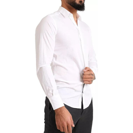 Dolce & Gabbana White Formal Cotton SlimFit Formal Dress Shirt Dolce & Gabbana