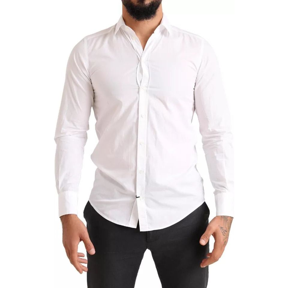 Dolce & Gabbana White Formal Cotton SlimFit Formal Dress Shirt Dolce & Gabbana