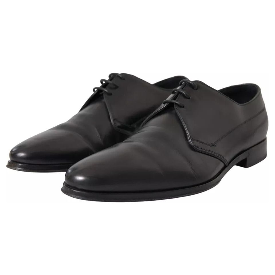 Dolce & Gabbana Black Leather Derby Formal Dress Men Shoes Dolce & Gabbana