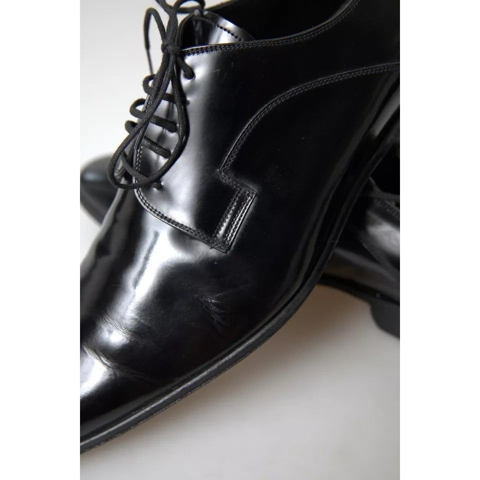 Dolce & Gabbana Black Polished Leather Formal Dress Shoes Dolce & Gabbana