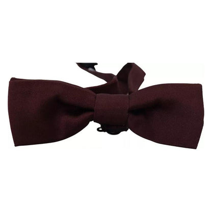 Dolce & Gabbana Bordeaux Silk Adjustable Neck Men Bow Tie