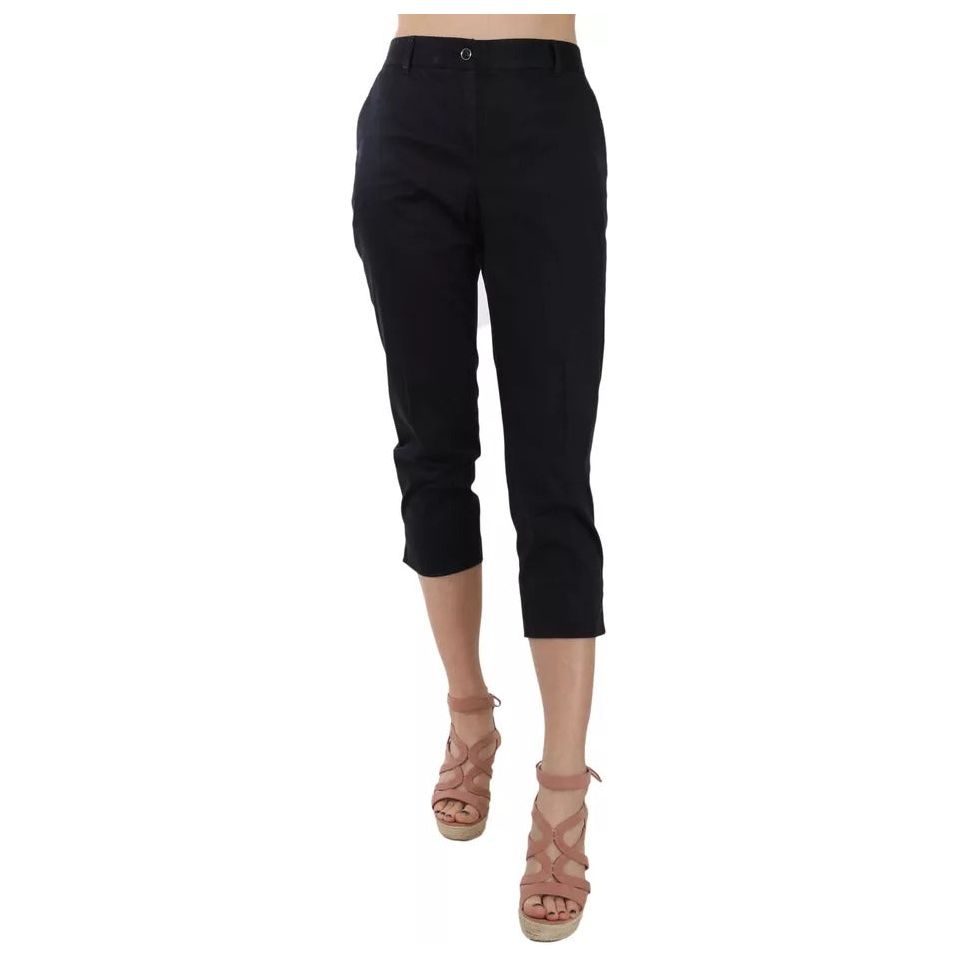 Dolce & Gabbana Black Cotton Cropped Capri Pants Dolce & Gabbana