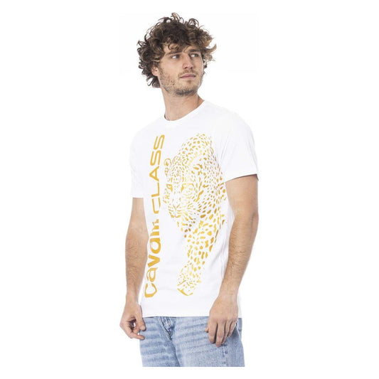 Cavalli Class Beige Cotton Men T-Shirt Cavalli Class