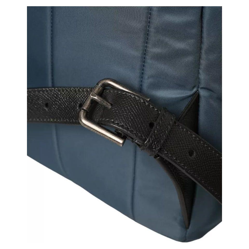 حقيبة ظهر رجالية من النايلون باللون الأزرق من دولتشي آند غابانا #DGFamily Patch