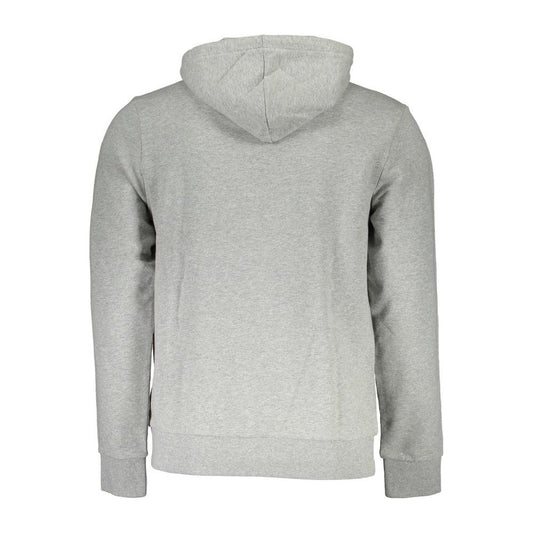 Elevated Gray Cotton Hoodie with Logo Print Napapijri