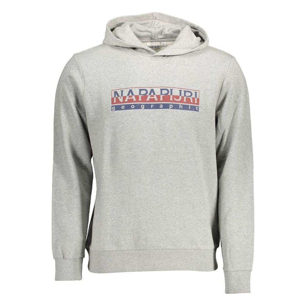 Elevated Gray Cotton Hooded Sweatshirt