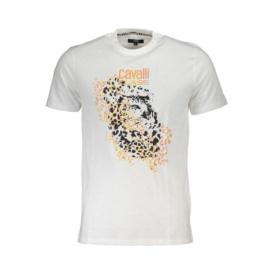 Cavalli Class White Cotton T-Shirt Cavalli Class