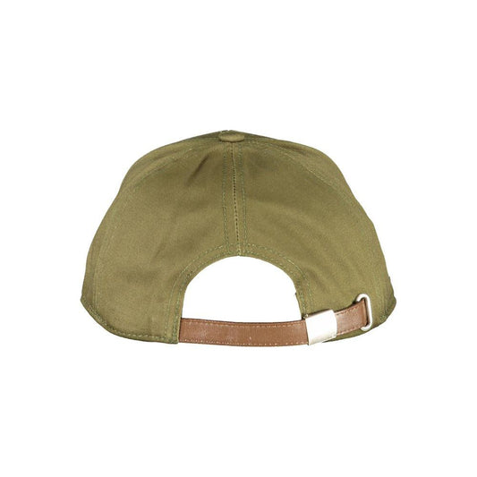 Elegant Embroidered Green Cotton Visor Hat