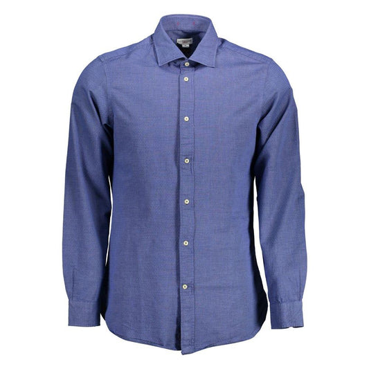 Slim Fit Cotton Dress Shirt with Embroidery