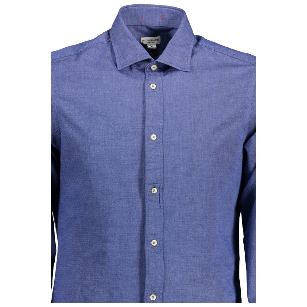 Slim Fit Cotton Dress Shirt with Embroidery