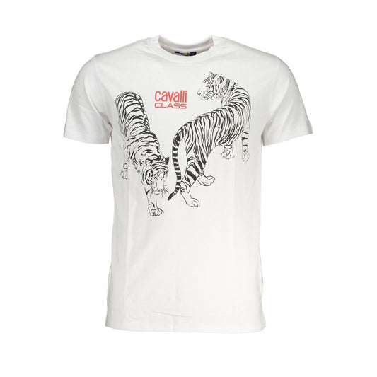 Cavalli Class White Cotton T-Shirt Cavalli Class