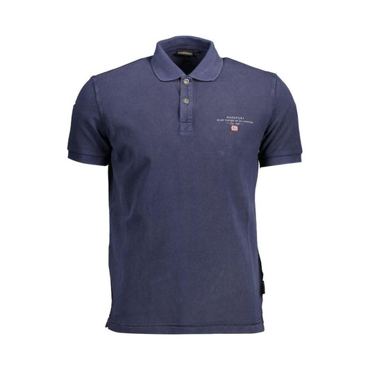 Napapijri Sophisticated Blue Cotton Polo with Embroidery Napapijri