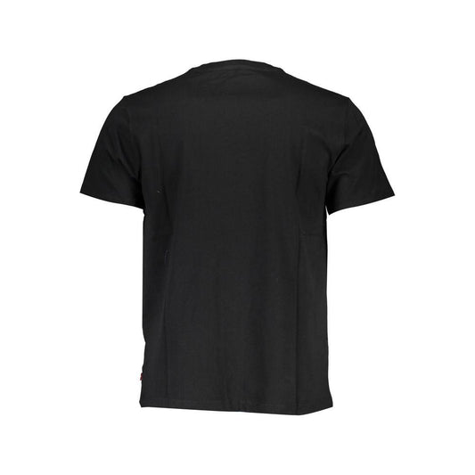 Sleek Black Cotton Crew Neck Tee