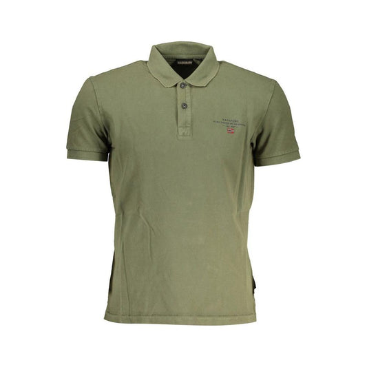 Napapijri Timeless Green Embroidered Cotton Polo Napapijri