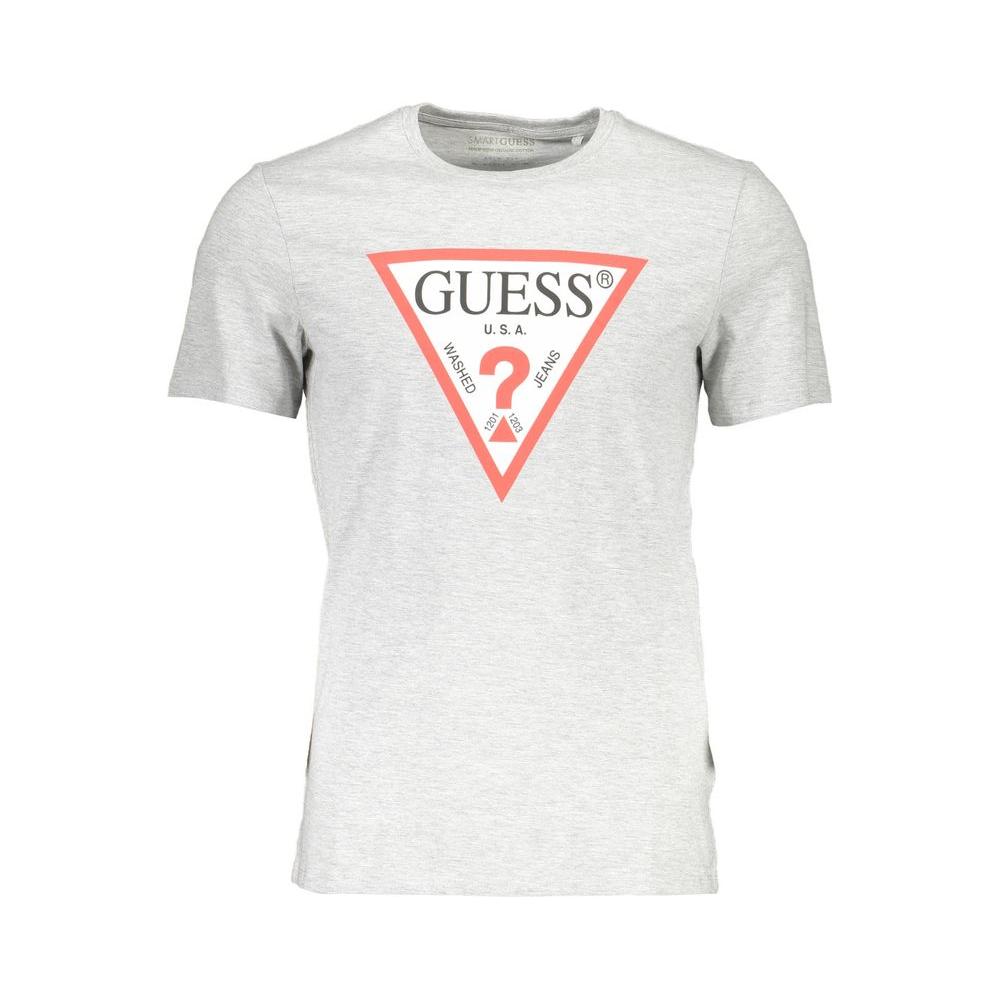 Chic Gray Slim Fit Logo Tee