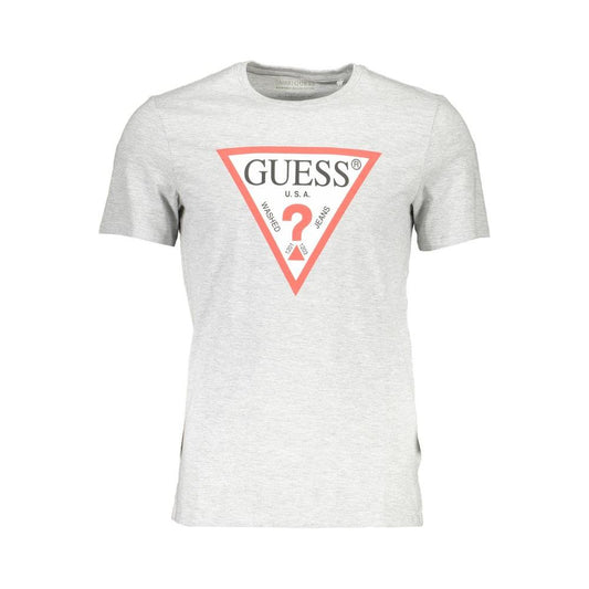 Chic Gray Slim Fit Logo Tee