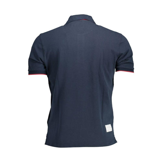 Dashing Blue Polo Shirt with Elegant Embroidery