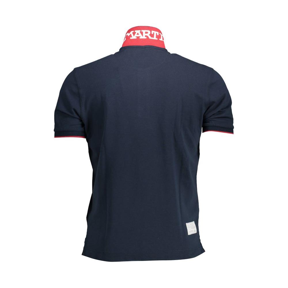 Dashing Blue Polo Shirt with Elegant Embroidery