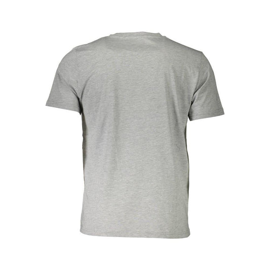 Sleek Gray Cotton T-Shirt with Iconic Print