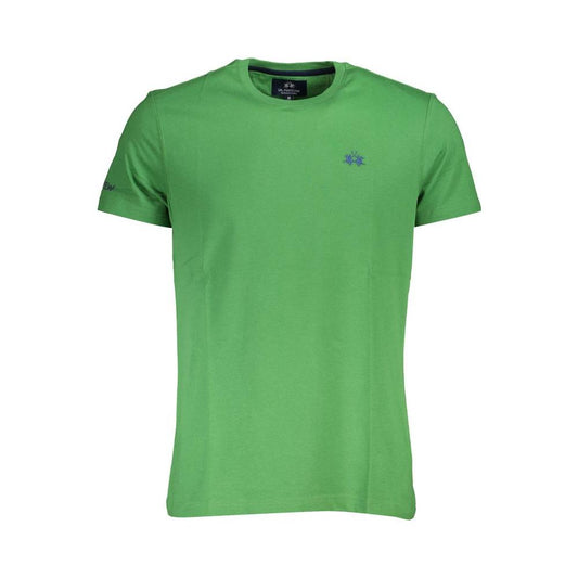 Emerald Elegance Cotton Tee with Exquisite Detailing La Martina