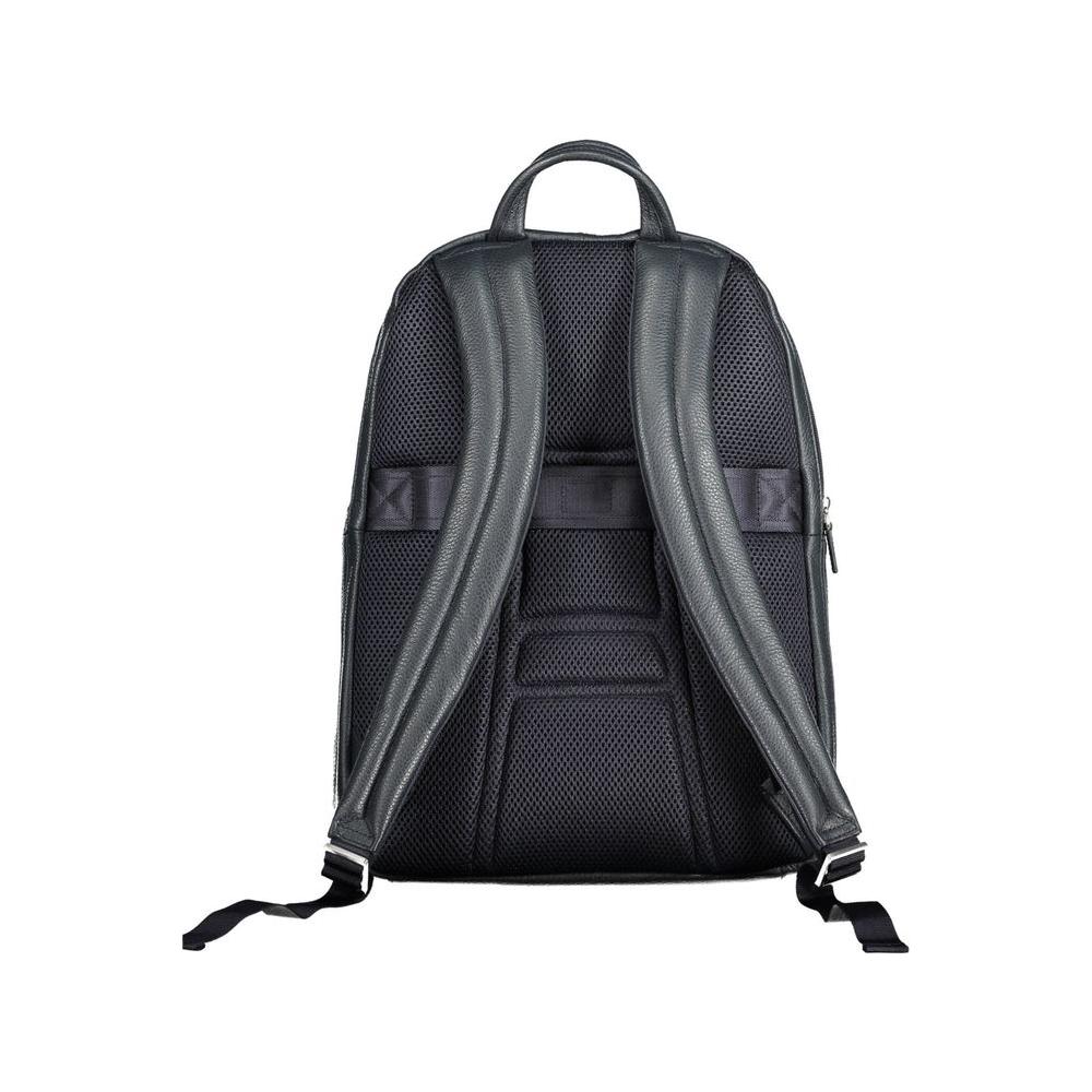 Piquadro Sleek Blue Leather Backpack with Laptop Compartment Piquadro