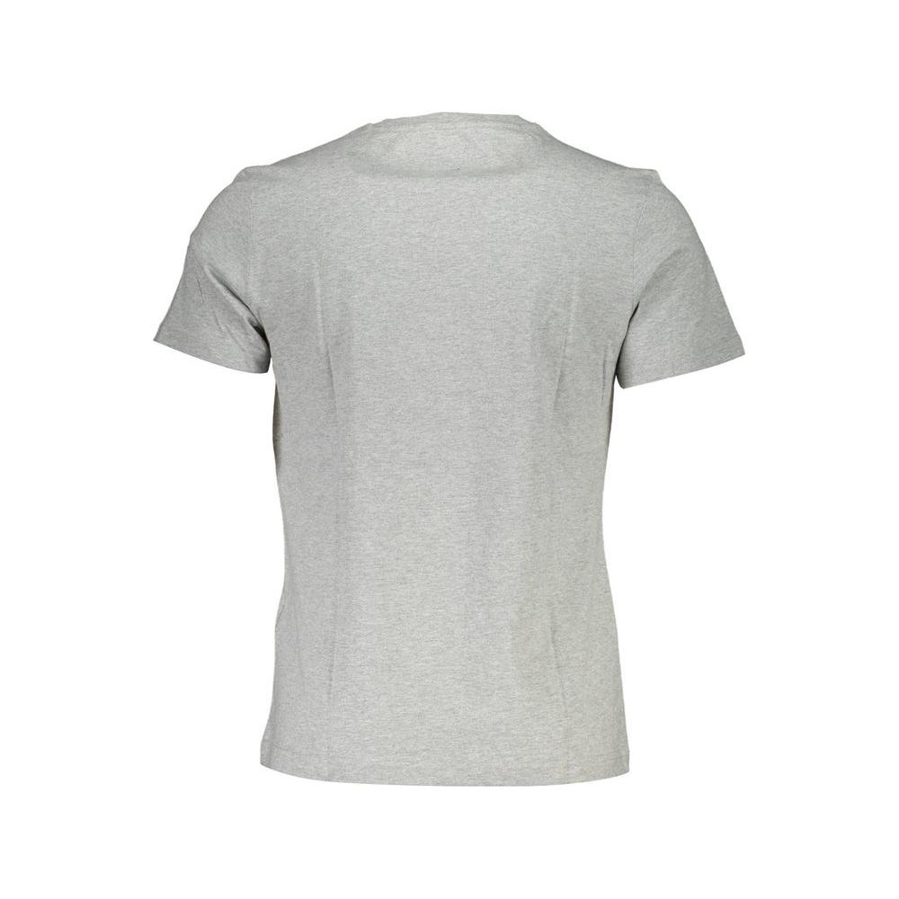 Elegant Gray Cotton Tee with Signature Print