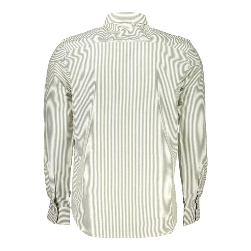 Eco-Friendly Striped Long Sleeve Button-Down Shirt