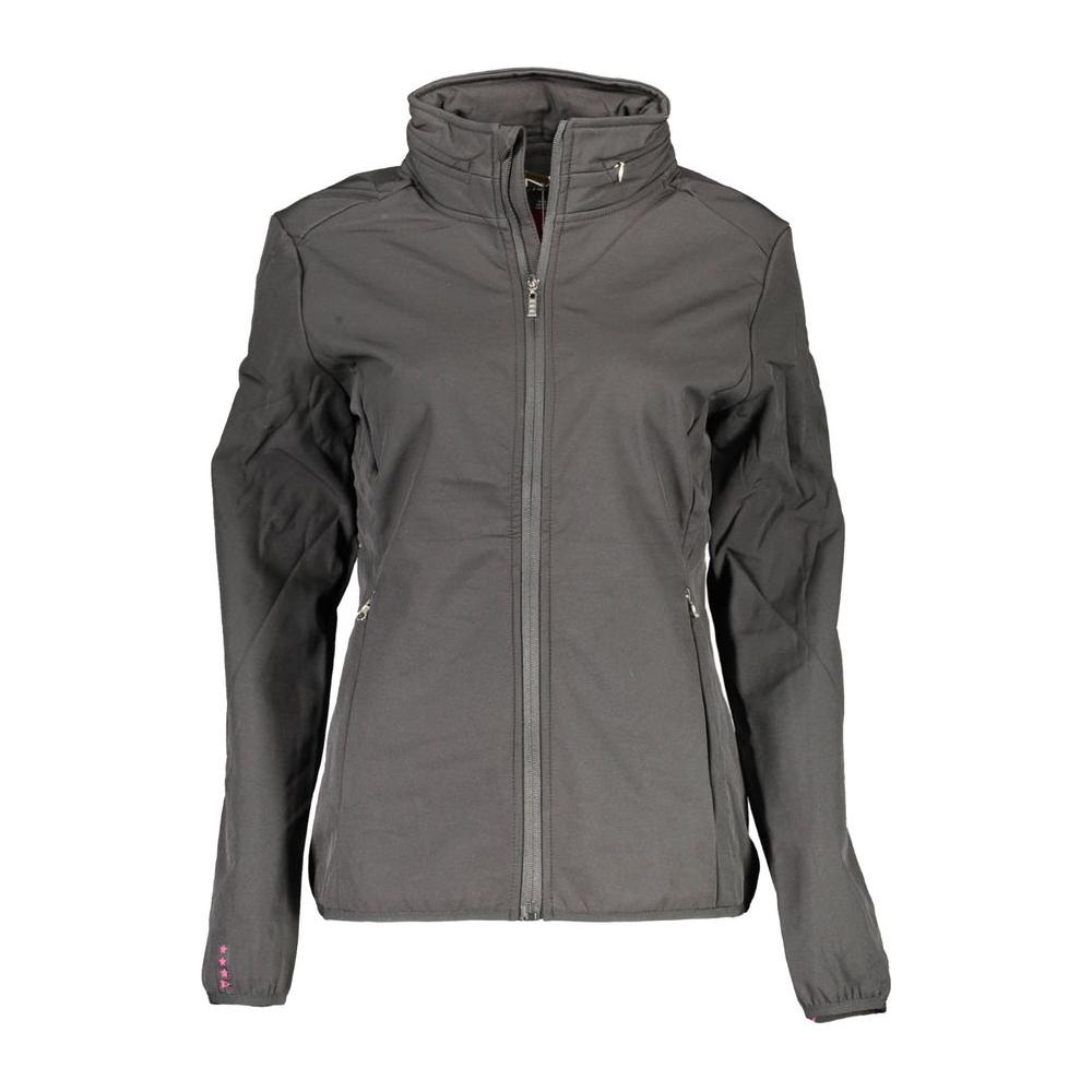 Sleek Black Sports Jacket with Removable Hood