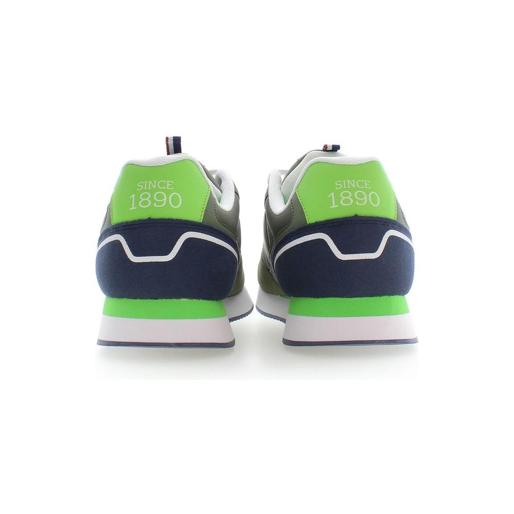 Sleek Green Sneakers with Iconic Logo Detailing