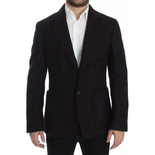 Dolce & Gabbana Bordeaux Alpaca Two Button Jacket Blazer