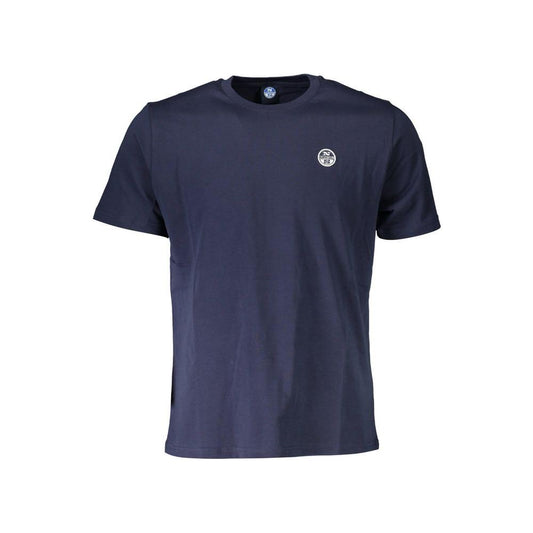 Chic Blue Cotton Tee with Sleek Logo Detail