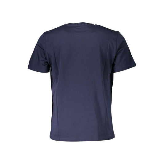 Chic Blue Cotton Tee with Sleek Logo Detail