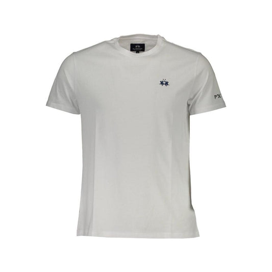 La Martina Embroidered Logo White Tee for Men La Martina