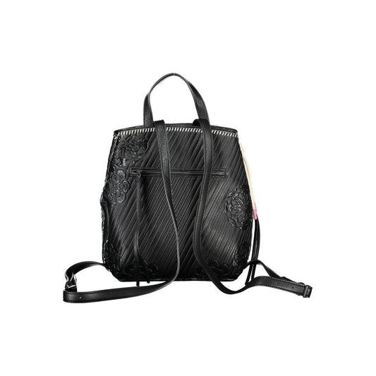 Chic Black Backpack with Contrast Details