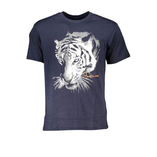 Cavalli Class Blue Cotton T-Shirt Cavalli Class