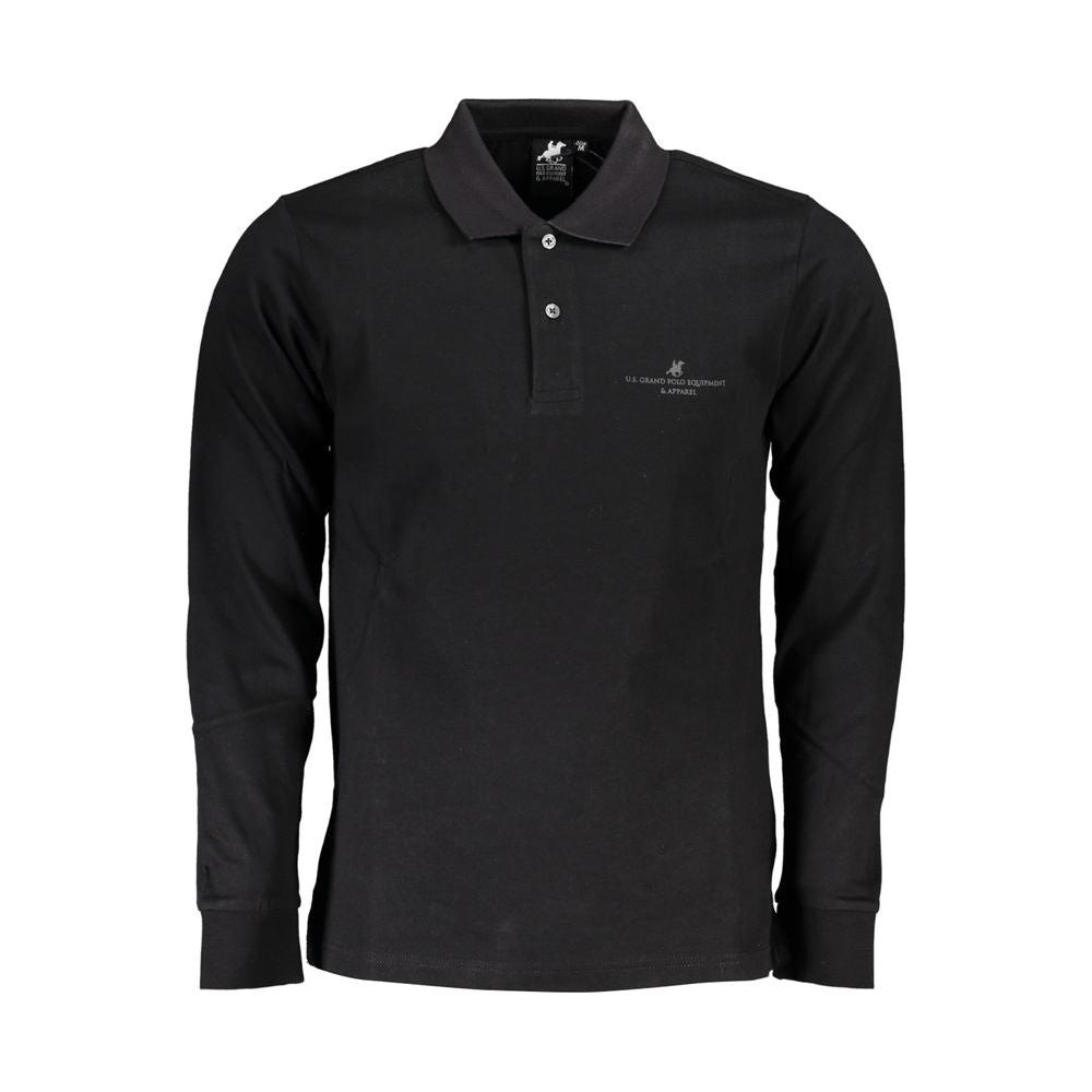 Black Cotton Polo Shirt