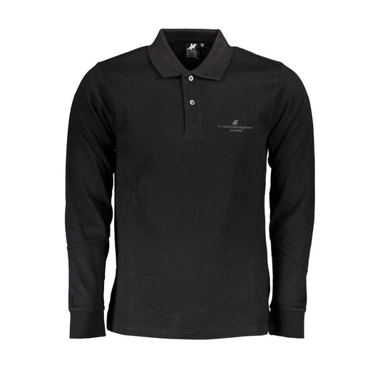 Black Cotton Polo Shirt