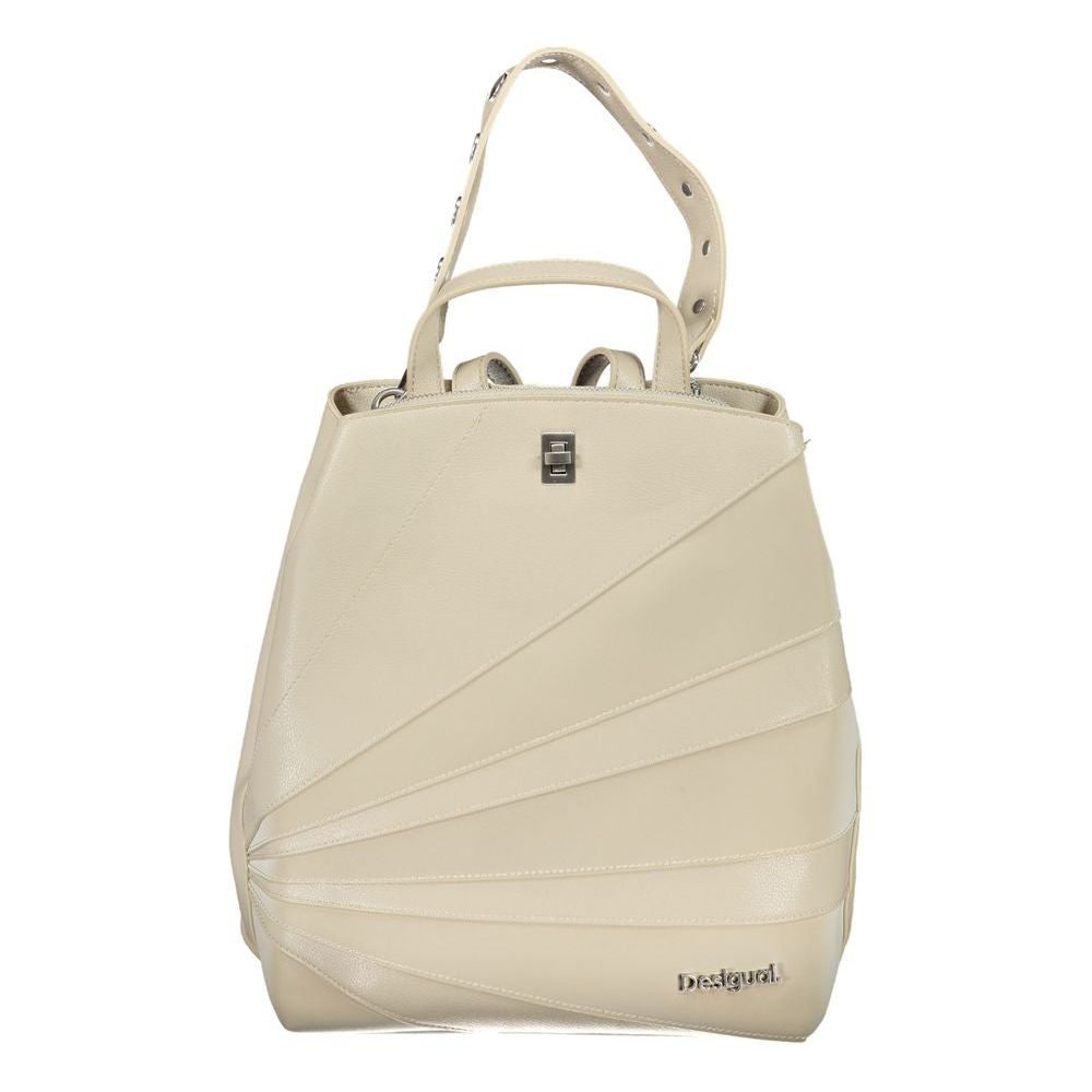 Beige Polyethylene Backpack