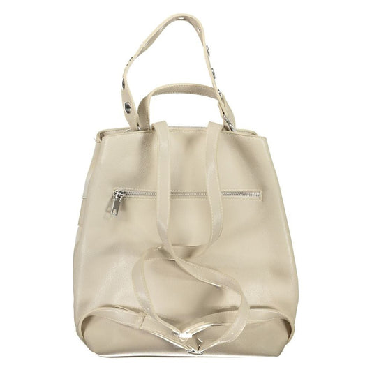 Beige Polyethylene Backpack