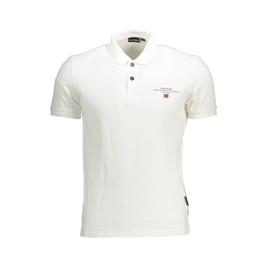 Elegant White Embroidered Polo Shirt