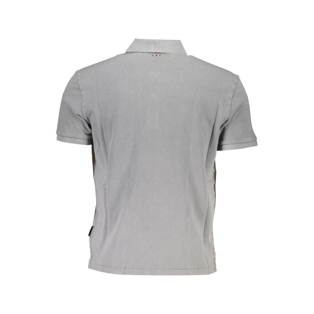 Gray Cotton Polo Shirt