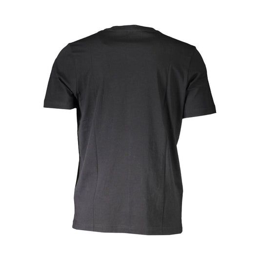 Sleek Black Cotton Tee with Iconic Logo