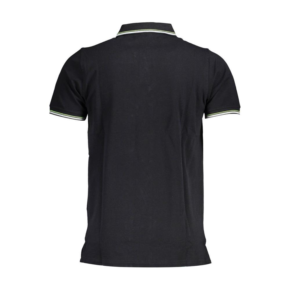 Elegant Short-Sleeved Black Polo with Contrasts