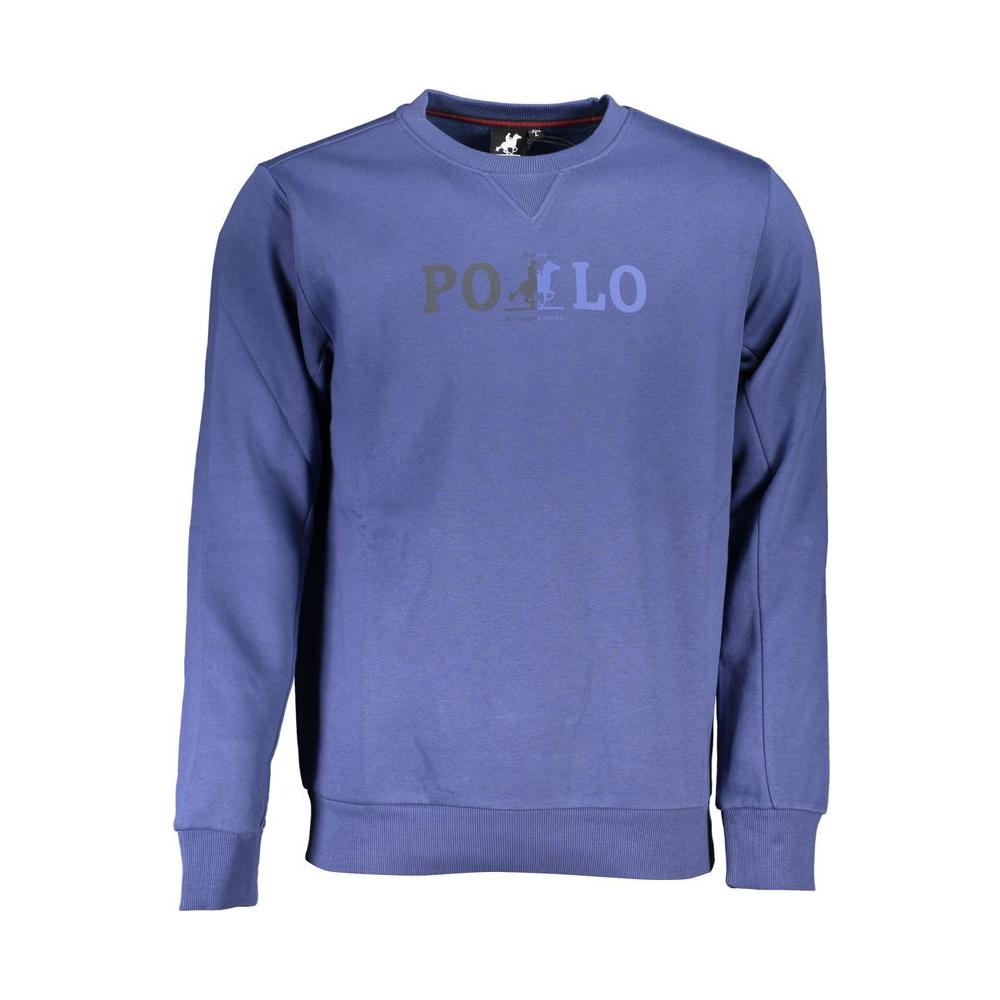 Chic Fleece Crew Neck Sweater in Blue