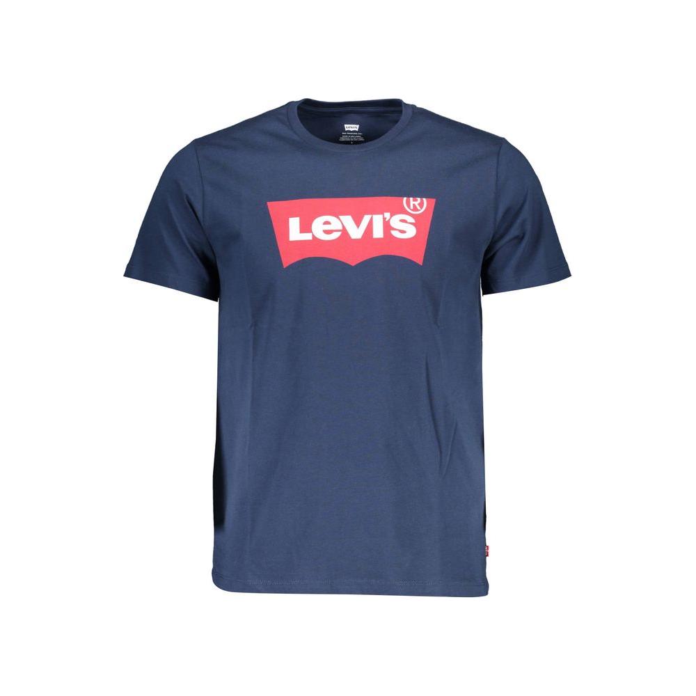 Classic Crew Neck Blue Tee with Logo